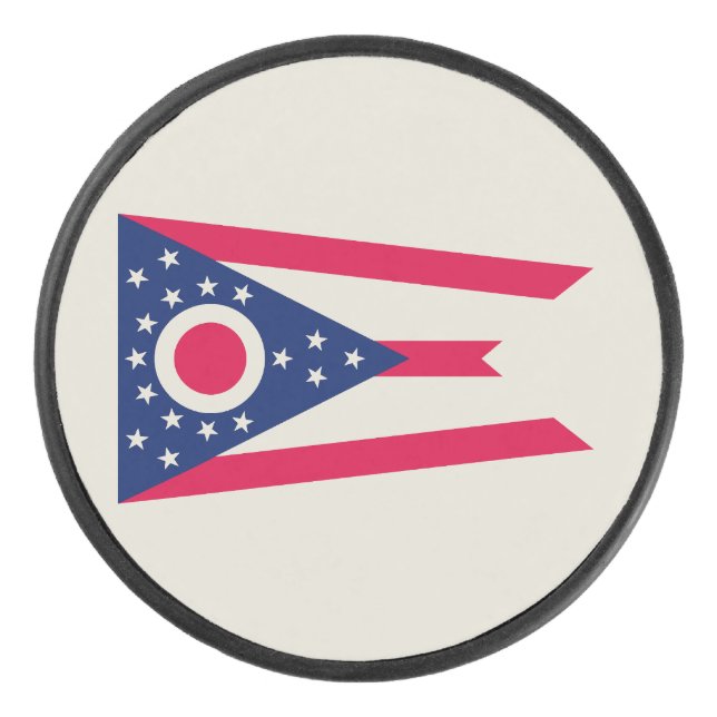 Palet De Hockey Drapeau de l'Ohio : la bannière Buckeye State (Devant)
