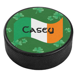Palet De Hockey Drapeau irlandais avec trèfles personnalisé