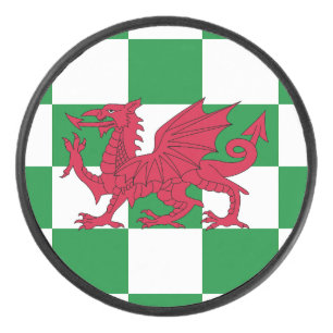 Palet De Hockey Drapeau rouge celtique mystique du dragon du Pays