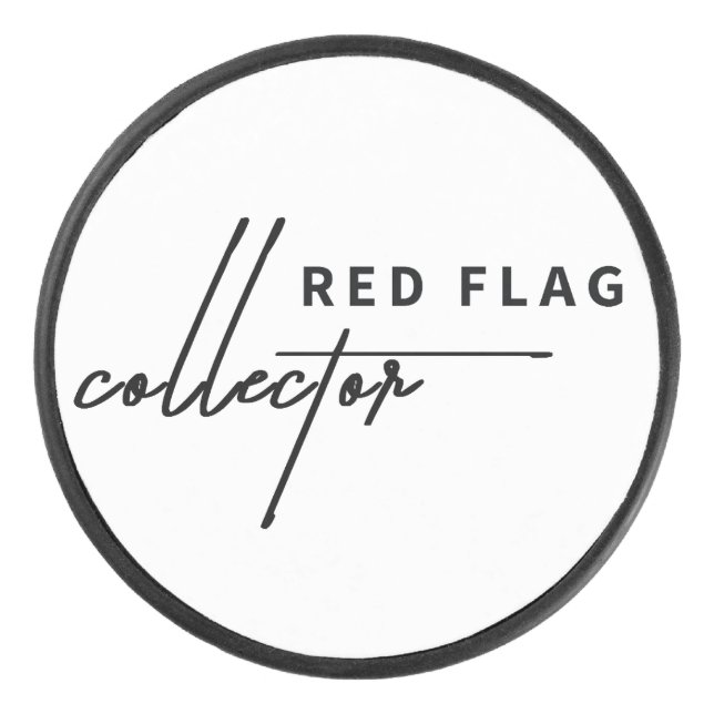 Palet De Hockey Drapeau Rouge - Jeu allumé, Avertissement avant (Devant)