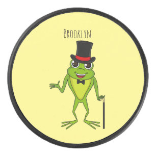 Palet De Hockey Drôle grenouille avec chapeau dessus dessin animé
