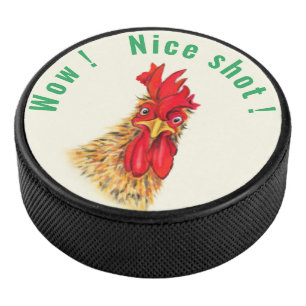 Palet De Hockey Drôle Rooster Hockey Puck