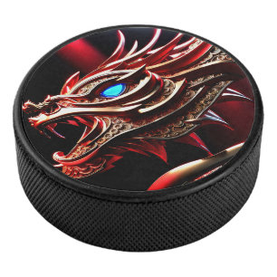 Palet De Hockey Échelles rouge et or du dragon à respiration par f