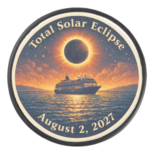 Palet De Hockey Éclipse solaire totale du 2 août 2027 navire de cr (Devant)