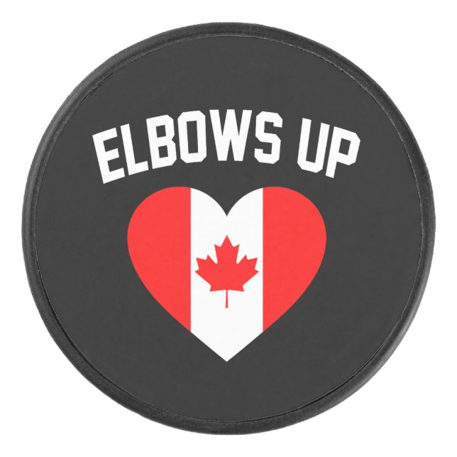 Palet De Hockey Elbows Up Canada (Devant)