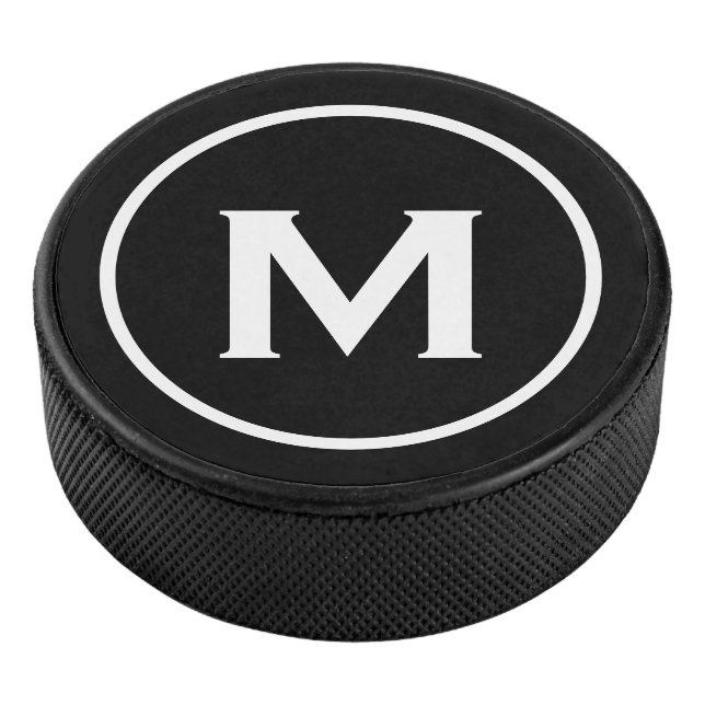 Palet De Hockey Emblème simple de monogramme noir (3/4/2016 12:00:00 AM)