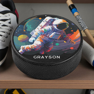 Palet De Hockey Espace astronaute moderne coloré Nom personnalisé