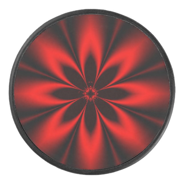 Palet De Hockey Explosion Florale Rouge (Devant)