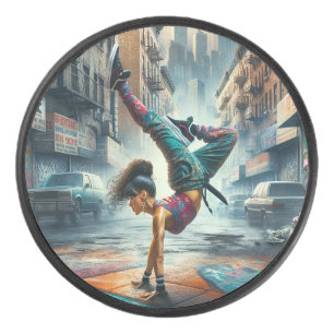 Palet De Hockey Femmes en action de Breakdancer Silhouette de New