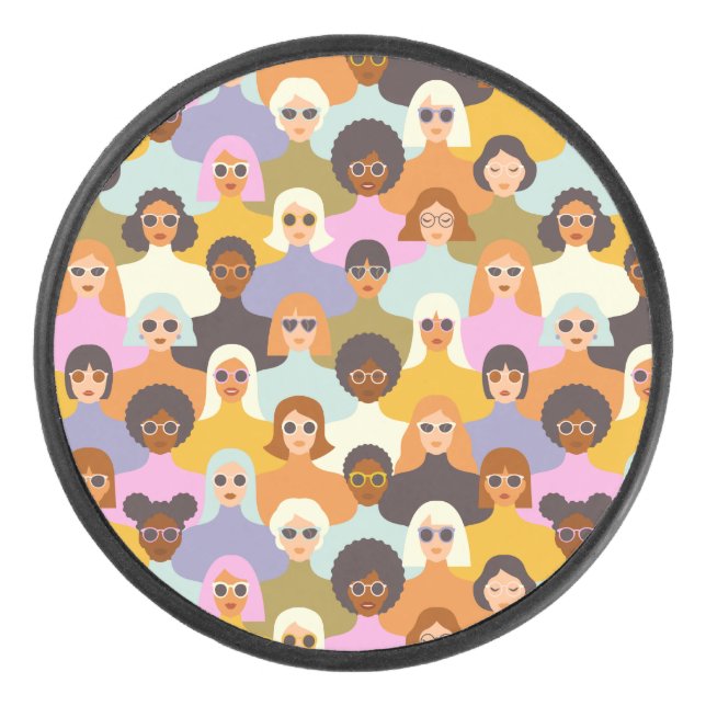 Palet De Hockey Femmes rétrogrades du Motif mondial (Devant)