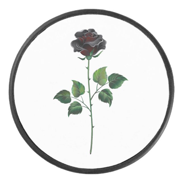 Palet De Hockey Fleur rose noire (Devant)