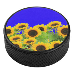 Palet De Hockey Fleurs de soleil - Liberté Ukraine Paix drapeau u