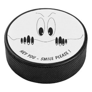 Palet De Hockey Funky Hockey Puck avec Curiosity Yeux Texte person