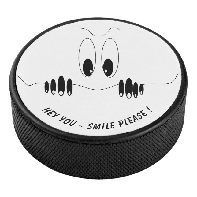 Palet De Hockey Funky Hockey Puck avec Curiosity Yeux Texte person (3/4/2016 12:00:00 AM)