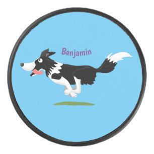 Palet De Hockey Funny Border Collie chien en course dessin animé