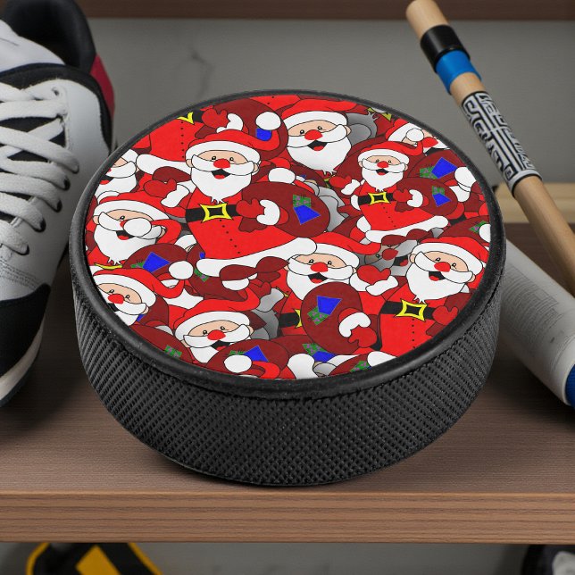 Palet De Hockey Funny Christmas Modern Whimsical Père Noël Collage (Créateur téléchargé)