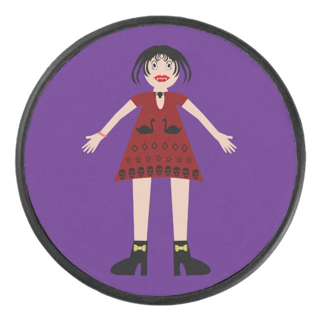 Palet De Hockey Gothique Halloween Vampire Lady (Devant)