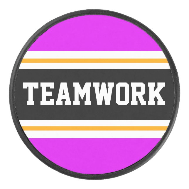 Palet De Hockey Gras Bright Pink Black TEAMWORK Stripes de course (Devant)