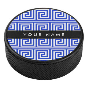 Palet De Hockey Grec Meander Key Blue, Votre Nom, Personnaliser