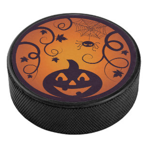 Palet De Hockey Halloween Jack-o'-lantern citrouille visage et ara