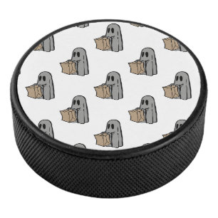 Palet De Hockey Halloween, Jolie Gris Fantôme, Trick Ou Treat, Boo