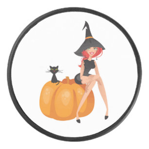 PALET DE HOCKEY HALLOWEEN WITCH