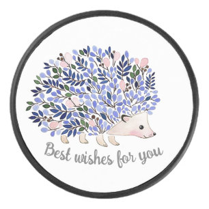 Palet De Hockey Hérisson de l'aquarelle du bois