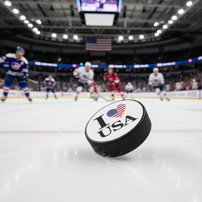 PALET DE HOCKEY "I ❤️ USA" ("I ❤️ USA" HOCKEY PUCK)