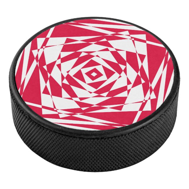 Palet De Hockey Illusion abstraite rouge blanc (3/4/2016 12:00:00 AM)