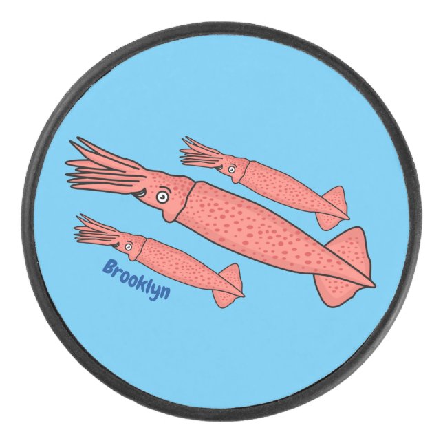 Palet De Hockey Illustration de calamar rose (Devant)