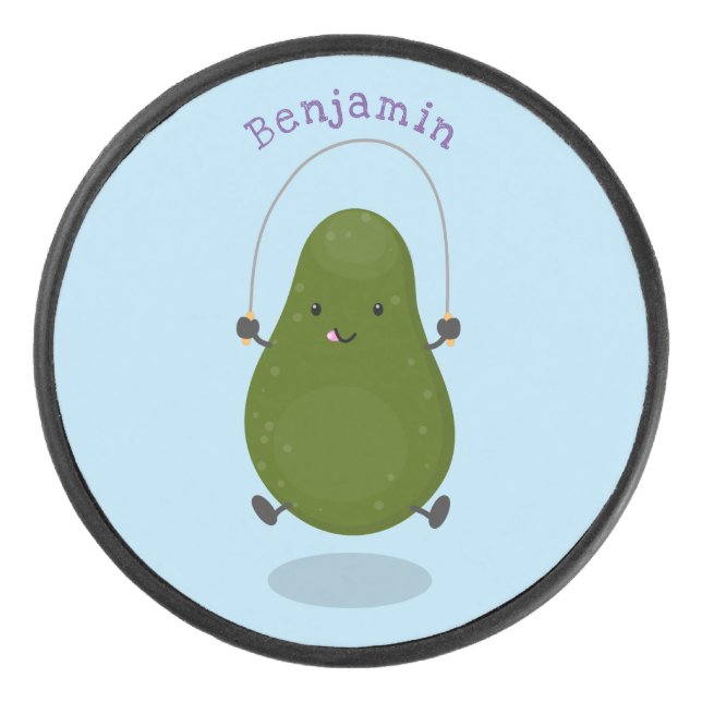 Palet De Hockey Illustration de dessin animé mignon d'avocat sauta (Devant)
