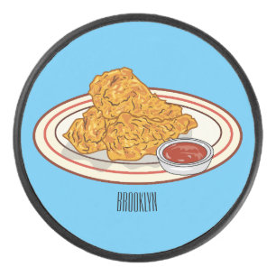 Palet De Hockey Illustration de dessin animé sur le poulet frit