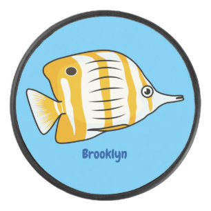 Palet De Hockey Illustration de la caricature du poisson papillon 