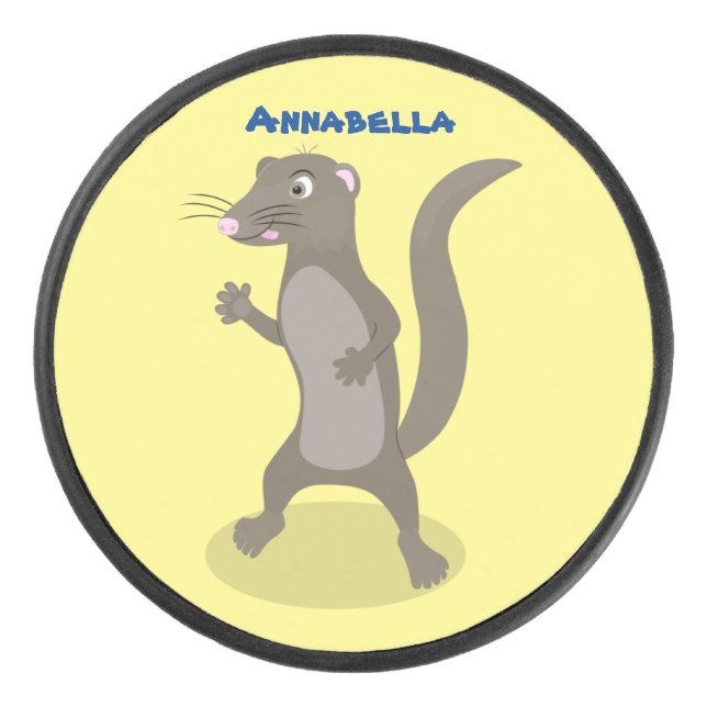 Palet De Hockey Illustration de mignonne mangouste (Devant)