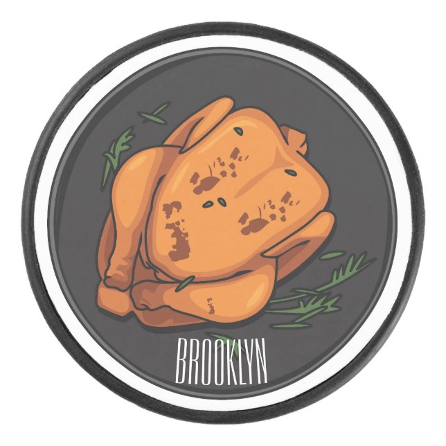 Palet De Hockey Illustration de poulet rôti (Devant)