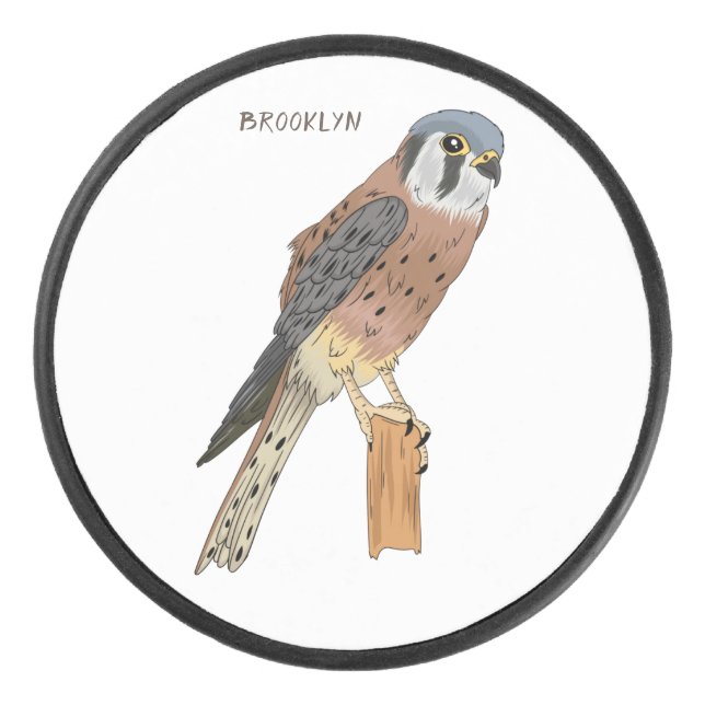 Palet De Hockey Illustration d'oiseau américain Kestrel (Devant)