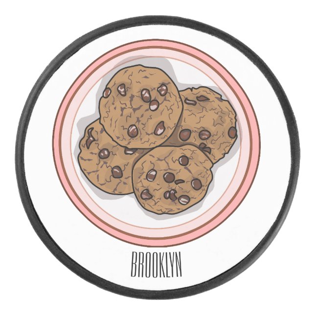 Palet De Hockey Illustration du cookie de puce à chocolat (Devant)