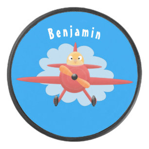 Palet De Hockey Illustration d'un avion rouge volant mignon