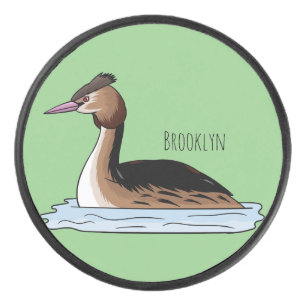 Palet De Hockey Illustration d'un grand oiseau de grèbe huppé