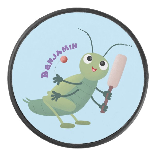 Palet De Hockey Illustration d'un insecte du cricket vert mou (Devant)