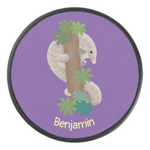 Palet De Hockey Illustration d'une anteure de pangolin mignonne