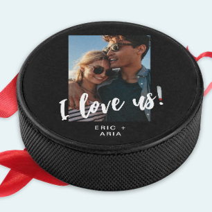 Palet De Hockey Je nous aime Script Names et Photo Black