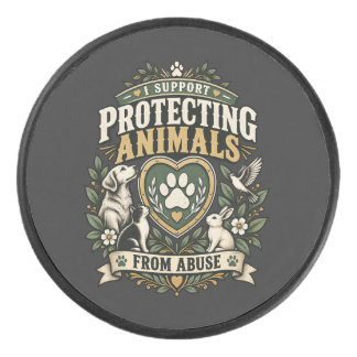 Palet De Hockey Je soutiens la protection des animaux contre la ma