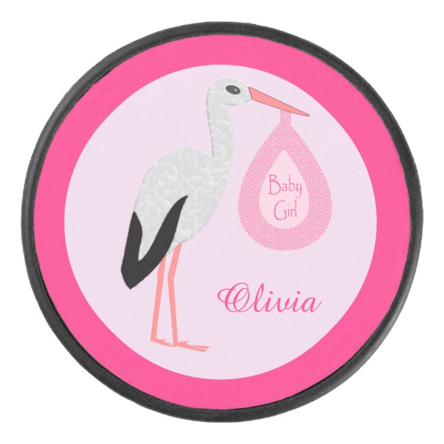 Palet De Hockey Joli Pretty Rose Baby Girl Stork Custom (Devant)