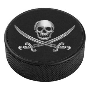 Palet De Hockey Jolly roger de chrome