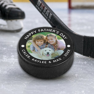 Palet De Hockey Joyeuse Fête des Pères Photo Votre Couleur Rondell