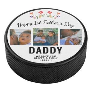 Palet De Hockey Joyeux 1er jour du Père Papa Keepsaké 3 Photo
