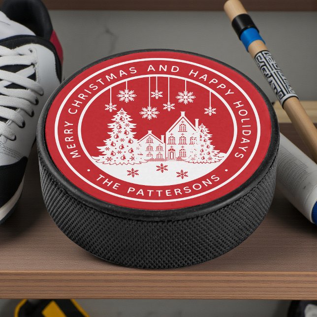 Palet De Hockey Joyeux Noël Joyeux Vacances Hiver Personnalisé (Créateur téléchargé)