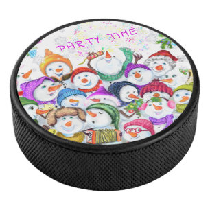 Palet De Hockey Joyeux Snowmans Joyeux Noël fête Dessin drôle