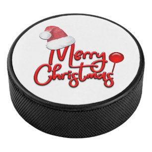Palet De Hockey Joyeux Texte de Noël Père Noël Casquette